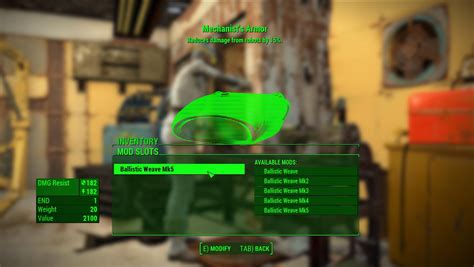 fallout 4 add ballistic weave.